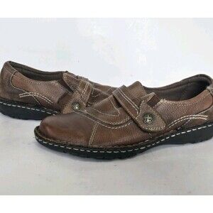 Earth Origins Shoes Womens 8.5 M Erika Slip On Loafers Brown Leather